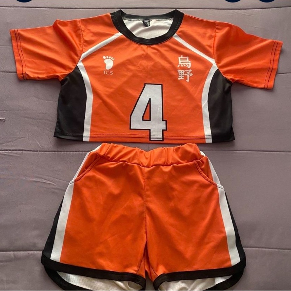 Orange and Black Sports Jersey Set